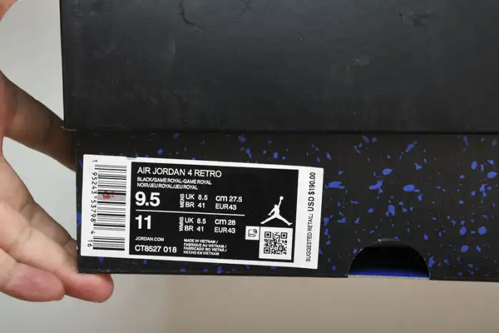 Kicked Out Shoe Store Jordan 4 Retro Black Game Royal CT8527-018 0126