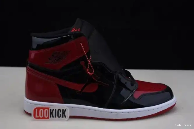 Kicked Out Shoe Store High Jordan Bred 555088-063 Air 1 OG Patent 0212