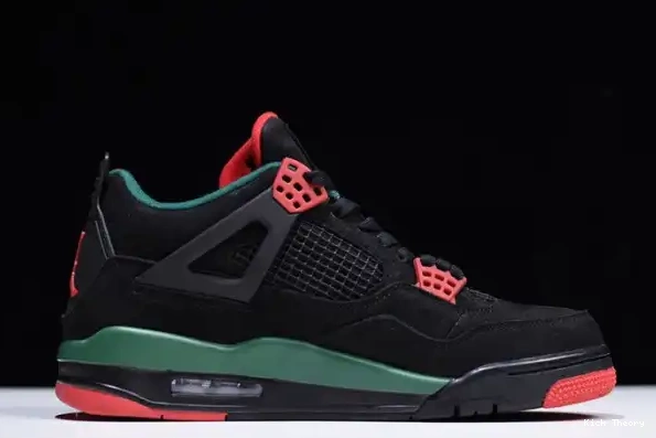 Kick Theory AQ3816-063 NRG Gorge GUCC Jordan 4 Black Red Green-Varsity Air 0219