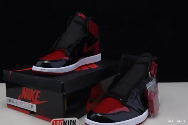 Kicked Out Shoe Store High Jordan Bred 555088-063 Air 1 OG Patent 0212