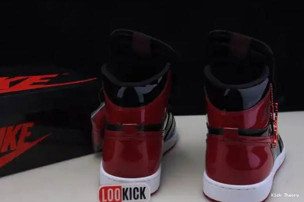 Kicked Out Shoe Store High Jordan Bred 555088-063 Air 1 OG Patent 0212